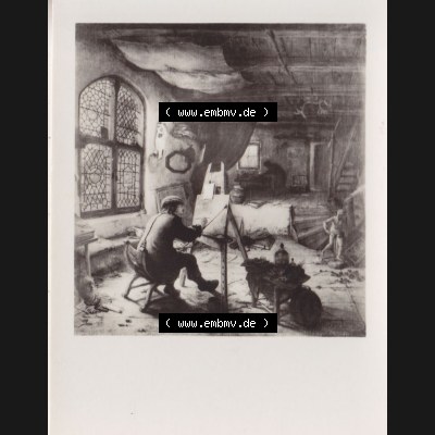 Fotos DDR Bezirk Dresden, Kreis Dresden, Stadt Dresden Gemäldegalerie Alte Meister, Foto vom Gemälde 1972, Der Maler in seiner Werkstatt. Foto von einen Gemälde... Sammlung