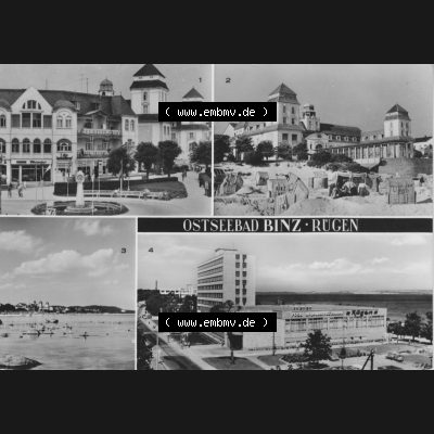 Foto mit Ansicht der DDR Bezirk Rostock, Kreis Rügen, DDR Ostseebad Binz 1977, Am Kurhaus, Blick zum Kurhaus, Urlauber-Restaurant Rügen. Ansichtskarten Sammlung... Sammlung