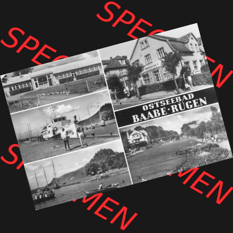 Ansichtskarte mit Ansicht der DDR Bezirk Rostock, Kreis Rügen, DDR Ostseebad Baabe 1980, Dampfer Anlegestelle, Blick zur Moritzburg . Ansichtskarten Sammlung Ostseebad... Sammlung