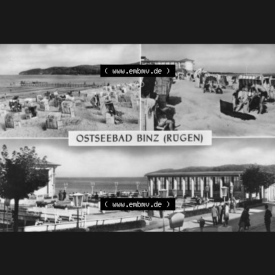 Foto mit Ansicht der DDR Bezirk Rostock, Kreis Rügen, DDR Ostseebad Binz 1971, Binz auf Rügen, Gebr. Garloff KG - Magedeburg. Digitales Bildmaterial von... Sammlung