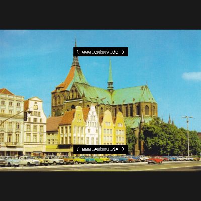 Alte Ansichtskarte mit Ansicht der DDR Bezirk Rostock, Stadtkreis & Hansestadt Rostock 1986, Rostocker Ernst Thälmann Platz. Digitales Bildmaterial von Farbigen bzw.... Sammlung