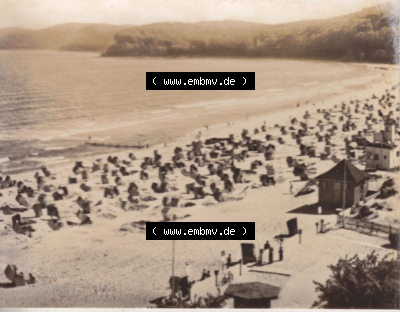 Altes Foto aus DDR Bezirk Rostock, Kreis Rügen, Ostseebad Binz 1959, 1688 Blick auf Binzer Strand. Digitales Bildmaterial von... Sammlung
