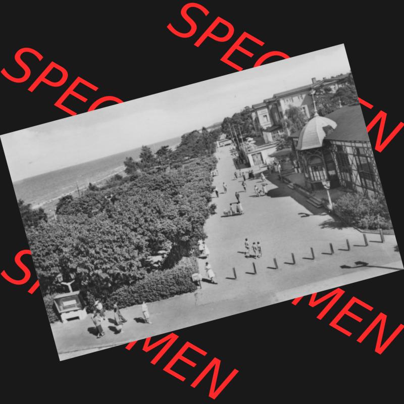 Foto mit Ansicht der DDR Bezirk Rostock, Kreis Wolgast, DDR Zinnowitz auf Usedom 1965, 4. Blick auf Promenade der Völkerfreundschaft, Heldge-Verlag KG - Köthen-Anh..... Sammlung