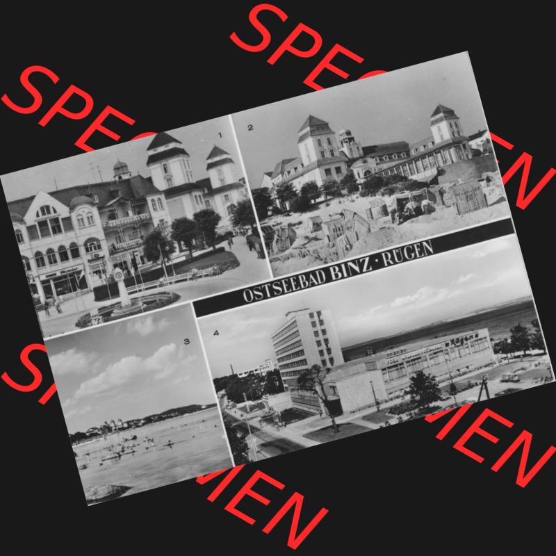 Foto mit Ansicht der DDR Bezirk Rostock, Kreis Rügen, DDR Ostseebad Binz 1977, Am Kurhaus, Blick zum Kurhaus, Urlauber-Restaurant Rügen. Ansichtskarten Sammlung... Sammlung