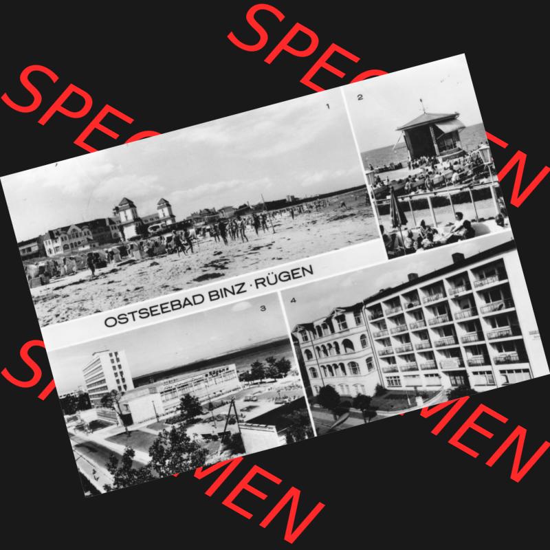 Foto mit Ansicht der DDR Bezirk Rostock, Kreis Rügen, DDR Ostseebad Binz 1977, Am Konzertplatz, Erholungsheim Arkona,, Haus der Stahlwerker. Ansichtskarten... Sammlung