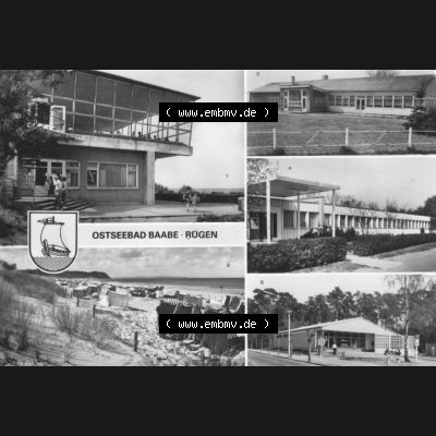 Ansichtskarte mit Ansicht der DDR Bezirk Rostock, Kreis Rügen, DDR Ostseebad Baabe 1984, Ostseebad Baabe, HO-Gaststätten Inselparadies und Am See. Ansichtskarten... Sammlung