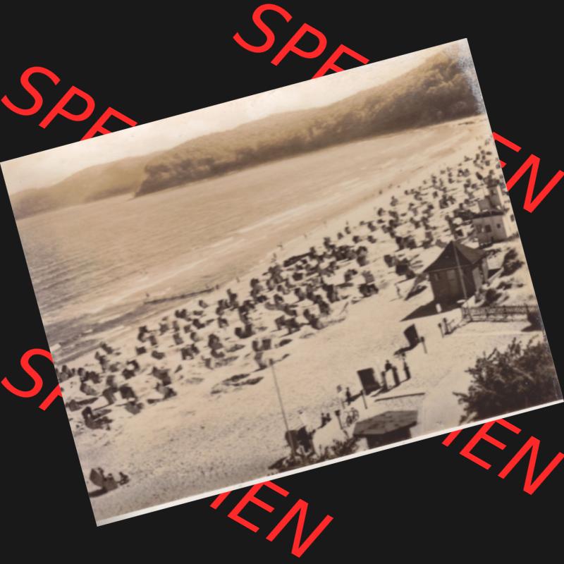 Altes Foto aus DDR Bezirk Rostock, Kreis Rügen, Ostseebad Binz 1959, 1688 Blick auf Binzer Strand. Digitales Bildmaterial von Fotos aus der DDR, der Deutschen Demokratischen... Sammlung