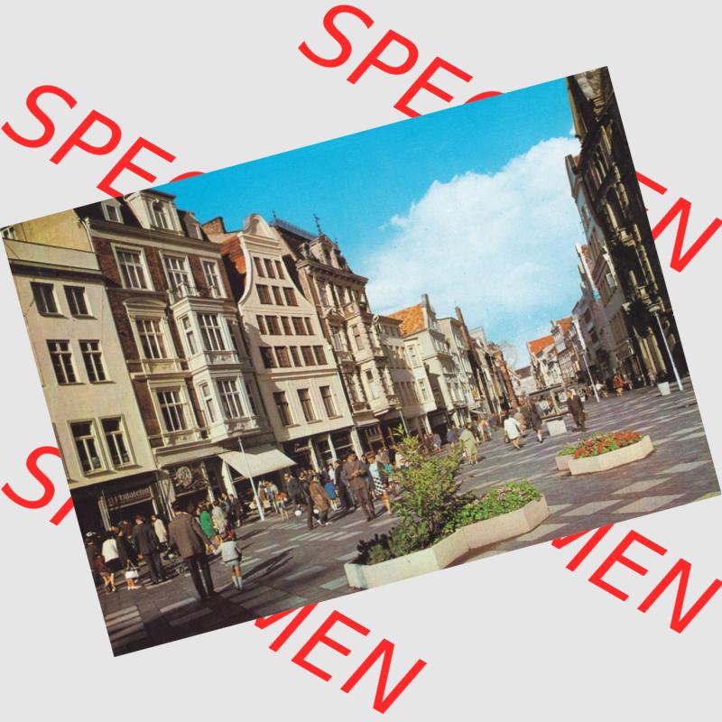 Alte Ansichtskarte mit Ansicht der DDR Bezirk Rostock, Stadtkreis & Hansestadt Rostock 1977, Rostocker Kröpeliner Straße, Einbildkarte. Digitales Bildmaterial von... Sammlung
