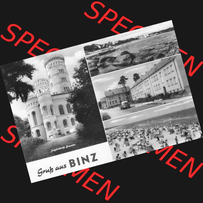 Foto mit Ansicht der DDR Bezirk Rostock, Kreis Rügen, DDR Ostseebad Binz 1983, Gruß aus Binz, Jagdschloss Granitz. Ansichtskarten Sammlung Ostseebad Binz auf der... Sammlung