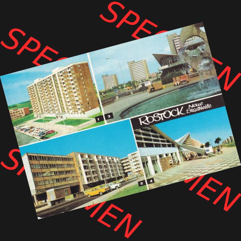 Alte Ansichtskarte mit Ansicht der DDR Bezirk Rostock, Stadtkreis & Hansestadt Rostock 1978, Neue Stadtteile, Lütten Klein, Evershagen, Südstadt. Digitales... Sammlung
