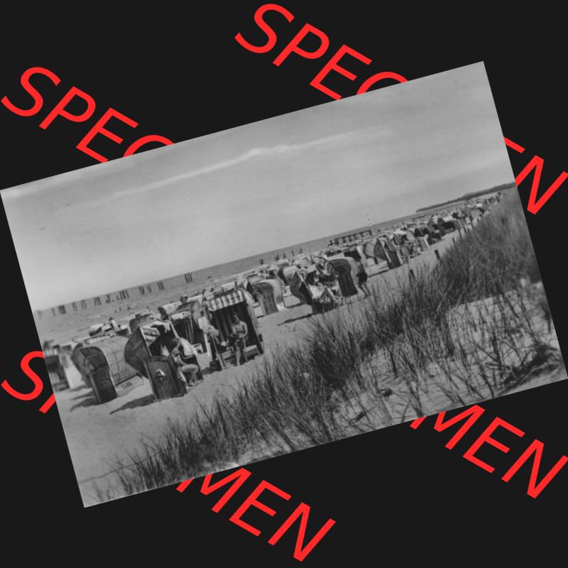 Foto mit Ansicht der DDR Bezirk Rostock, Kreis Wolgast, DDR Zinnowitz auf Usedom 1965, 3. Strand mit Strandkörben und Urlaubern, Heldge-Verlag KG - Köthen-Anh..... Sammlung