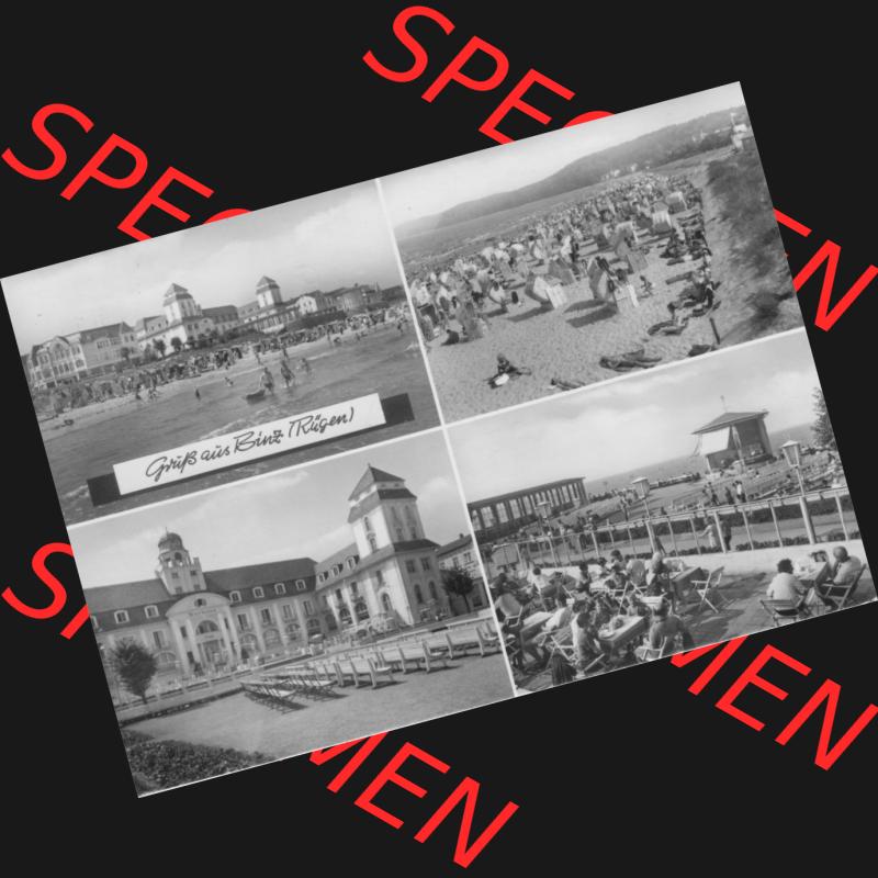 Foto mit Ansicht der DDR Bezirk Rostock, Kreis Rügen, DDR Ostseebad Binz 1971, Binz auf Rügen, Heldge-Verlag KG - 437 Köthen. Digitales Bildmaterial von Fotos... Sammlung