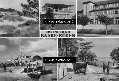 DDR Ostseebad Baabe 1983, Strand, Dampfer, Ferienheim Edgar Andre, Zeltplatz Sammlung