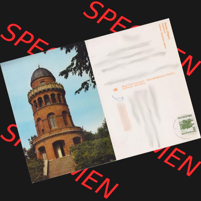DDR Rugardturm Stadt Bergen auf Rügen, alte Ansichtskarte DDR Bezirk Rostock, Kreis Rügen (Insel Rügen), Stadt Bergen/Rügen, Rugardturm,... Sammlung