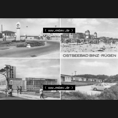 Foto mit Ansicht der DDR Bezirk Rostock, Kreis Rügen, DDR Ostseebad Binz 1984, Ostseebad Binz auf Rügen. Ansichtskarten Sammlung Ostseebad Binz auf der Insel Rügen... Sammlung