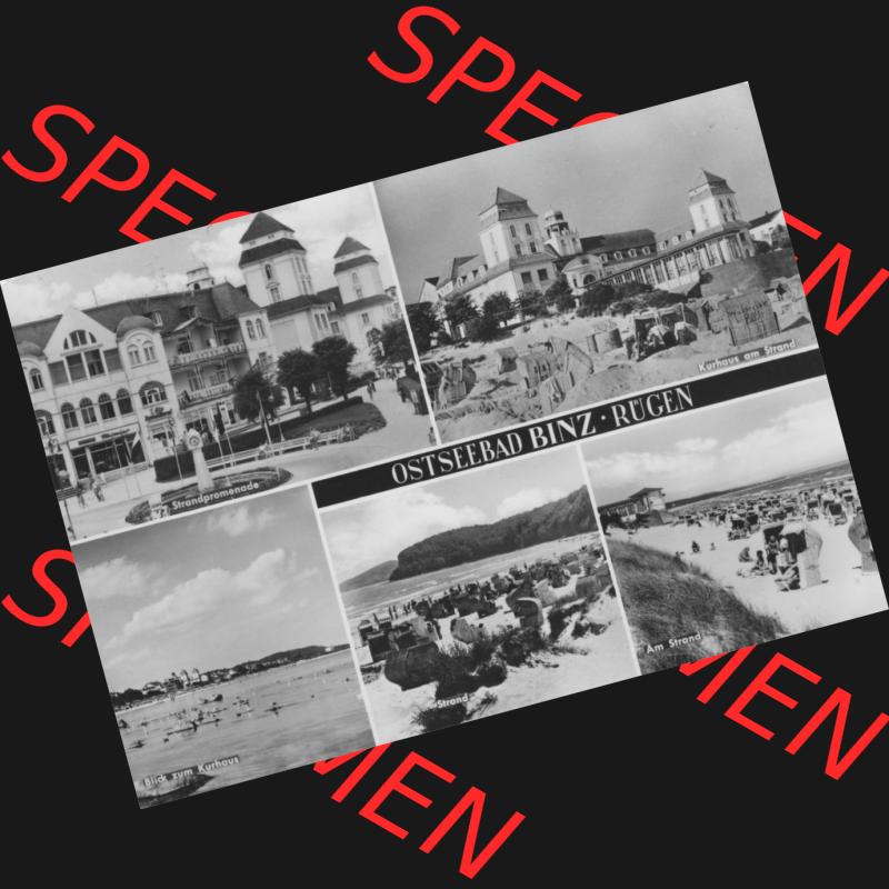 Foto mit Ansicht der DDR Bezirk Rostock, Kreis Rügen, DDR Ostseebad Binz 1967, Kurhaus am Strand, Mehrbildkarte. Ansichtskarten Sammlung Ostseebad Binz auf der Insel... Sammlung