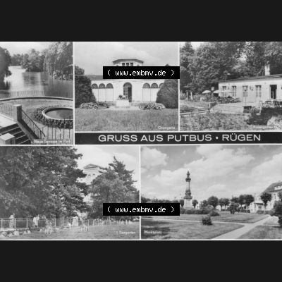 Ansichtskarte mit Ansicht der DDR Bezirk Rostock, Kreis Rügen, DDR Putbus 1978, Gruss aus Putbus Rügen. Ansichtskarten Sammlung Stadt Putbus auf der Insel Rügen... Sammlung