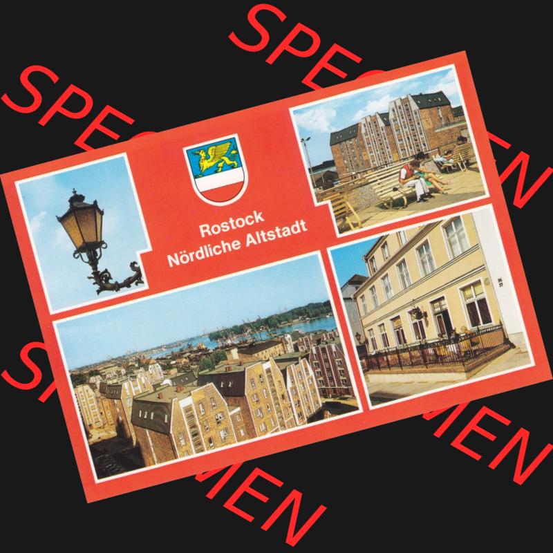Alte Ansichtskarte mit Ansicht der DDR Bezirk Rostock, Stadtkreis & Hansestadt Rostock Nördliche Altstadt, Detail in der Wokrenter Straße, Gaststätte Zum Stauer.... Sammlung