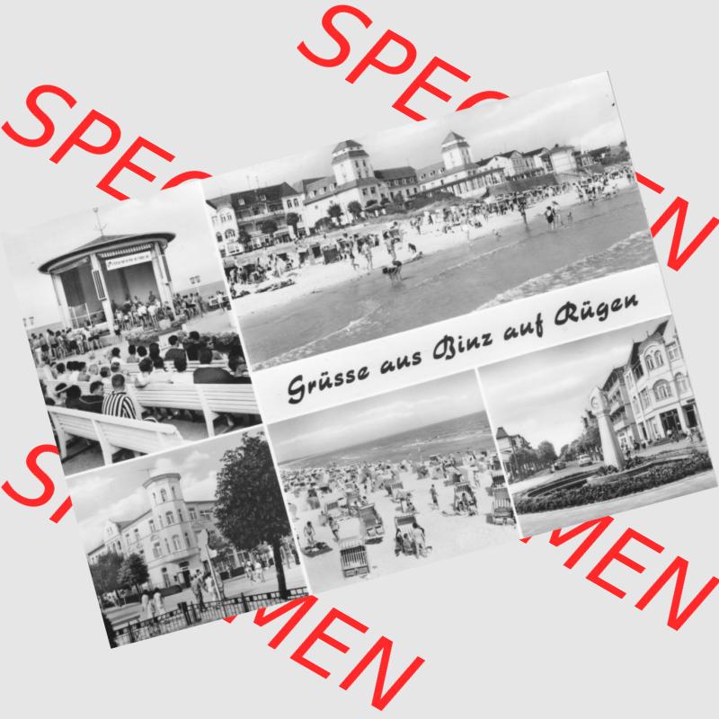 Foto mit Ansicht der DDR Bezirk Rostock, Kreis Rügen, DDR Ostseebad Binz 1975, Binz auf Rügen, Planet-Verlag Berlin. Digitales Bildmaterial von Fotos aus der DDR,... Sammlung