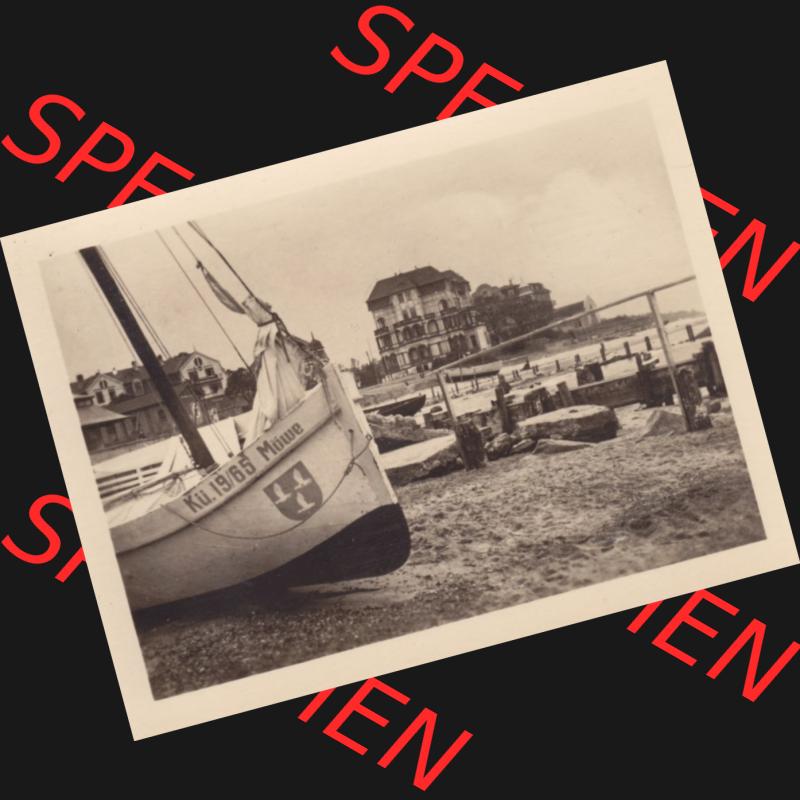Alte Foto-Ansicht DDR Bezirk Rostock, Kreis Bad Doberan, Ostseebad Kühlungsborn 1954, 3482 Kutter Möwe auf Strand. Digitales Bildmaterial von Fotos aus der DDR,... Sammlung