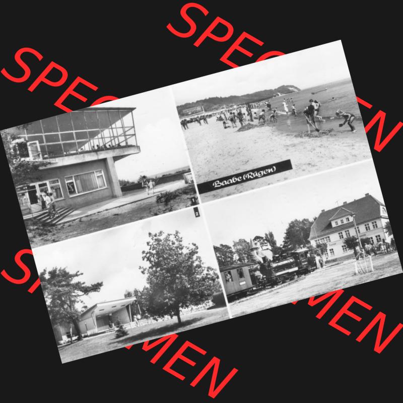 Ansichtskarte mit Ansicht der DDR Bezirk Rostock, Kreis Rügen, DDR Ostseebad Baabe 1979, HO-Gaststätte Inselparadies, Musikpavillion. Ansichtskarten Sammlung Ostseebad... Sammlung