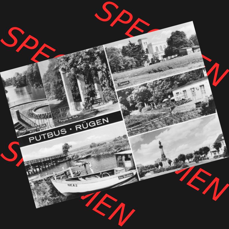 Ansichtskarte mit Ansicht der DDR Bezirk Rostock, Kreis Rügen, DDR Putbus 1976, Putbuser Mehrbildkarte. Ansichtskarten Sammlung Stadt Putbus auf der Insel Rügen zu DDR-Zeiten.... Sammlung