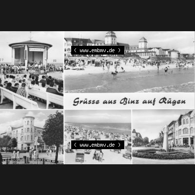 Foto mit Ansicht der DDR Bezirk Rostock, Kreis Rügen, DDR Ostseebad Binz 1975, Binz auf Rügen, Planet-Verlag Berlin. Digitales Bildmaterial von Fotos aus der DDR,... Sammlung