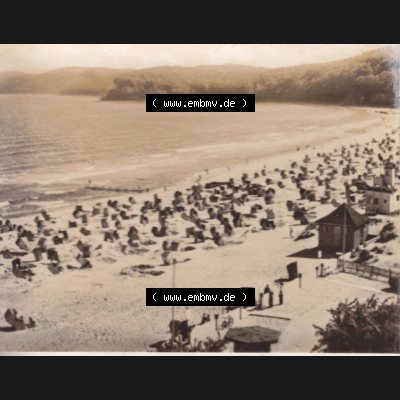 Altes Foto aus DDR Bezirk Rostock, Kreis Rügen, Ostseebad Binz 1959, 1688 Blick auf Binzer Strand. Digitales Bildmaterial von Fotos aus der DDR, der Deutschen Demokratischen... Sammlung