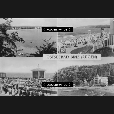 Foto mit Ansicht der DDR Bezirk Rostock, Kreis Rügen, DDR Ostseebad Binz 1970, Binz auf Rügen, Gebr. Garloff KG - Magedeburg. Digitales Bildmaterial von... Sammlung