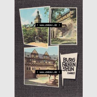Ansichtskarte Heldge-Farbfotoverlag Köthen/Anhalt DDR gemischte Ansichtskarten Hochformat Sammlung der DDR Bezirke der 1960er Jahre, 1965, Lithografie Burg Falkenstein im Harz,... Sammlung