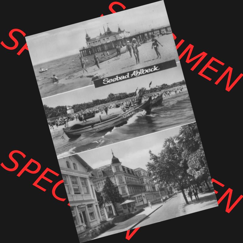 Alte Ansichtskarte der DDR Ahlbeck auf Usedom 1969, Grußkarte im Hochformat, Heldge-Verlag Köthen-Anhalt. Digitales Bildmaterial von Ansichtskarten aus der DDR, der... Sammlung