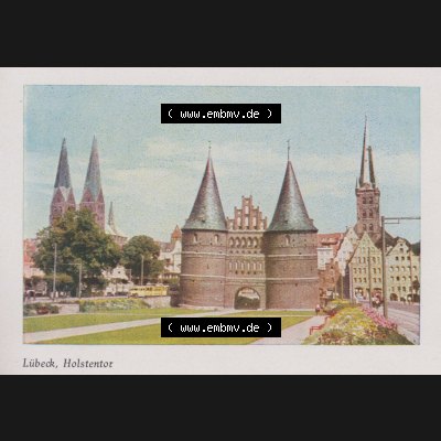 Lithographien Fotos, Heldge-Verlag Köthen/Anhalt Deutschland im farbigen Bild - 50 Heldge-farb-fotos Lübeck, Holstentor. Sammlung von 50 Heldge-farb-fotos des Heldge-Verlages... Sammlung