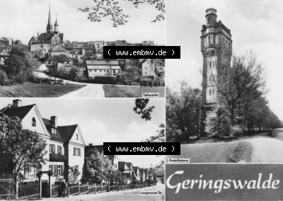Erhard Neubert KG - Karl-Marx-Stadt, 3-Bildkarten, 1960er Jahre, 1969, Geringswalde mit Teilansicht, Aussichtsturm, Langenauer... Sammlung