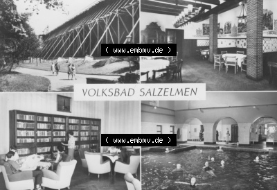 Planet-Verlag Berlin, s/w - Schwarzweiß der 1970er Jahre, 1977, Volksbad Salzelmen, Gradierwerk - Jagdzimmer Sammlung