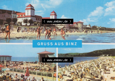 Walter Werner Verlag KG Markkleeberg - Leipzig DDR Bezirk Rostock der 1970er Jahre, 1970, Grußkarte, Gruß aus Binz auf der Insel... Sammlung