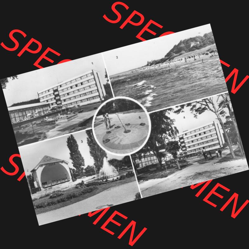 Ansichtskarte mit Ansicht Ostseebad Heringsdorf 1985, FDGB-Heim Erich Weinert, Strand, Sonnenuhr, Konzertplatz. Alte Ansichtskarte der DDR Bezirk Rostock, Kreis Bad... Sammlung