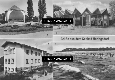 Ansicht Ostseebad Heringsdorf 1985, Austellung-Pavillon, Konzertplatz, Strand Sammlung