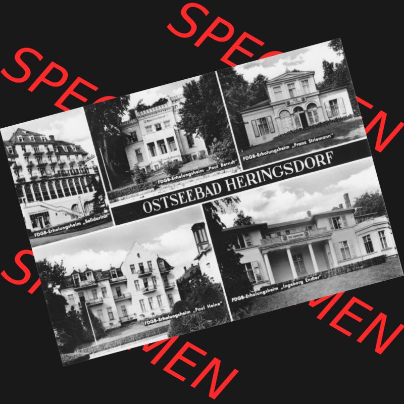 Alte Ansichtskarte DDR Bezirk Rostock, Kreis Wolgast, Seebad Heringsdorf 1968, Übersicht FDGB-Erholungsheime, Ostseebad Heringsdorf. Digitales Bildmaterial von Ansichtskarten... Sammlung