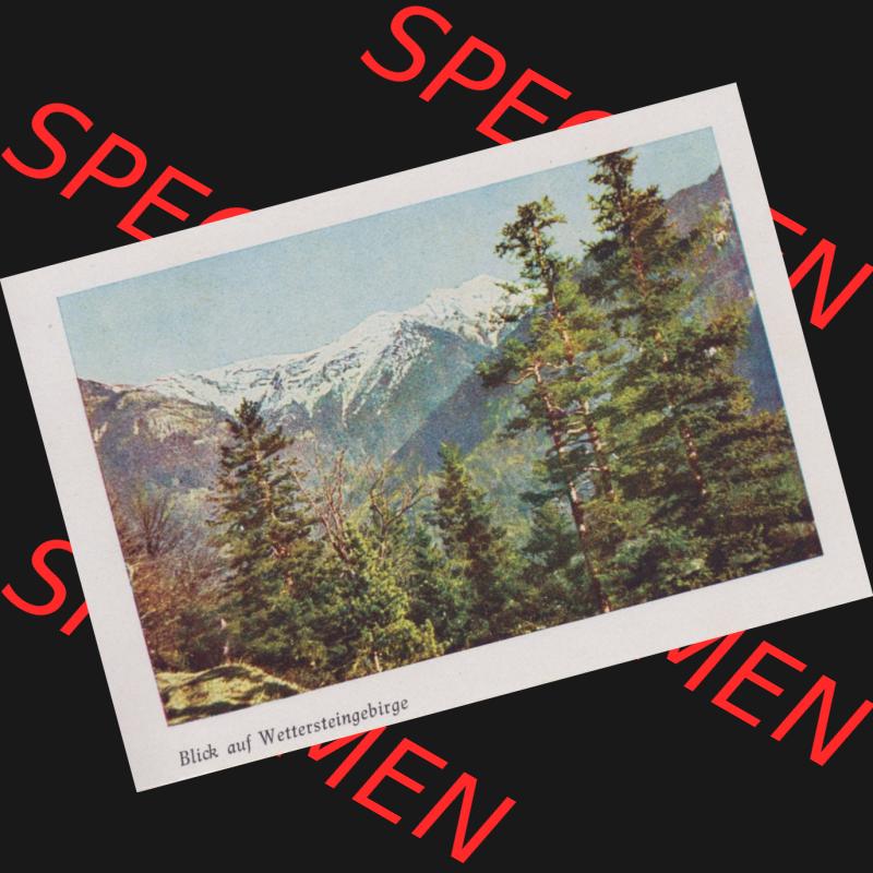 Lithographien Fotos, Heldge-Verlag Köthen/Anhalt Deutschland im farbigen Bild - 50 Heldge-farb-fotos Blick auf Wettersteingebirge. Sammlung von 50 Heldge-farb-fotos des Heldge-Verlages... Sammlung