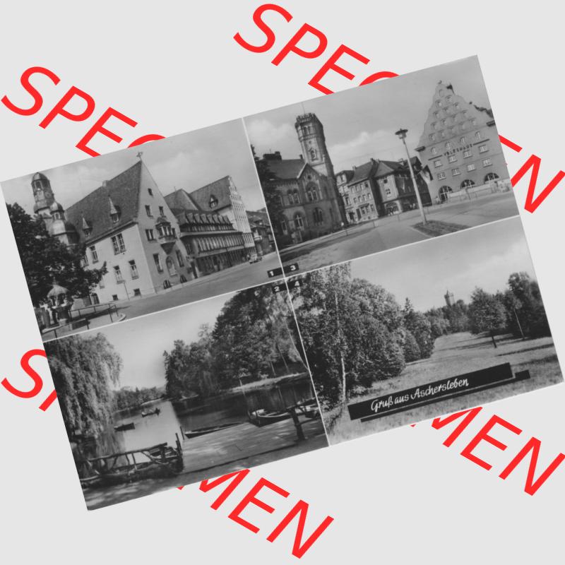 Ansichtskarte Heldge-Verlag Köthen/Anhalt DDR gemischte s/w, schwarzweiß, graustufen Sammlung der Jahre 1960er, 1969, Grußkarte, Gruß aus Aschersleben,... Sammlung