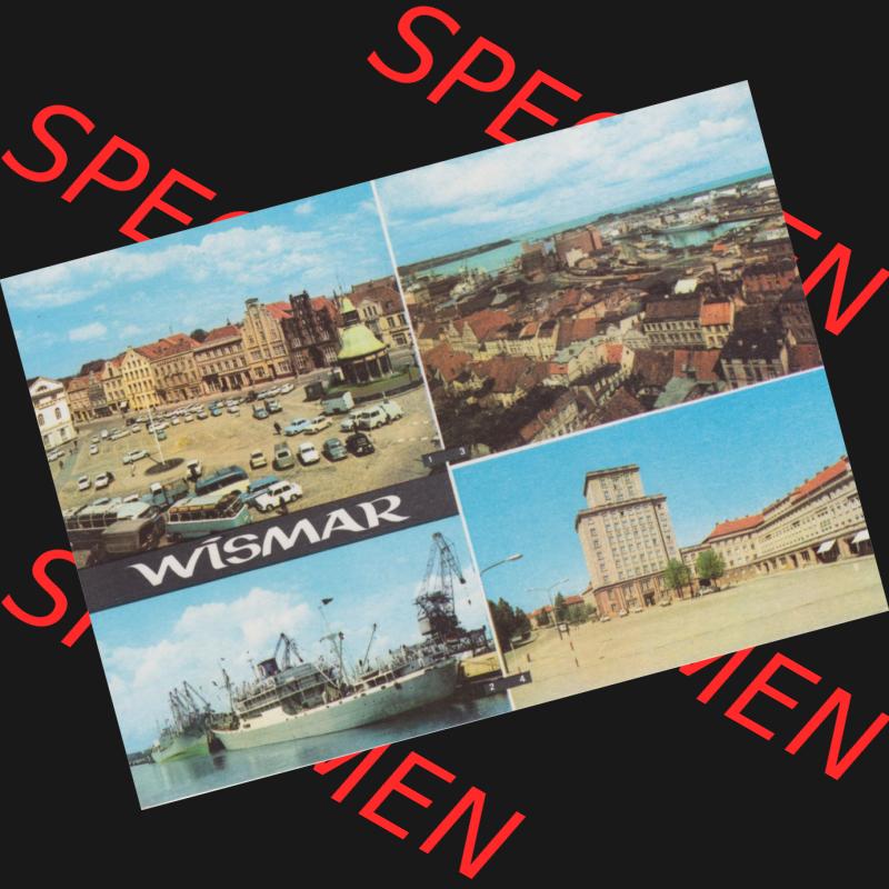 Ansichtskarte Heldge-Farbfotoverlag Köthen/Anhalt DDR gemischte Ansichtskarten Sammlung mit 4-Bild Mehrbildkarten der DDR Bezirke der 1970er Jahre, 1970, Wismar im Bezirk Rostock der... Sammlung