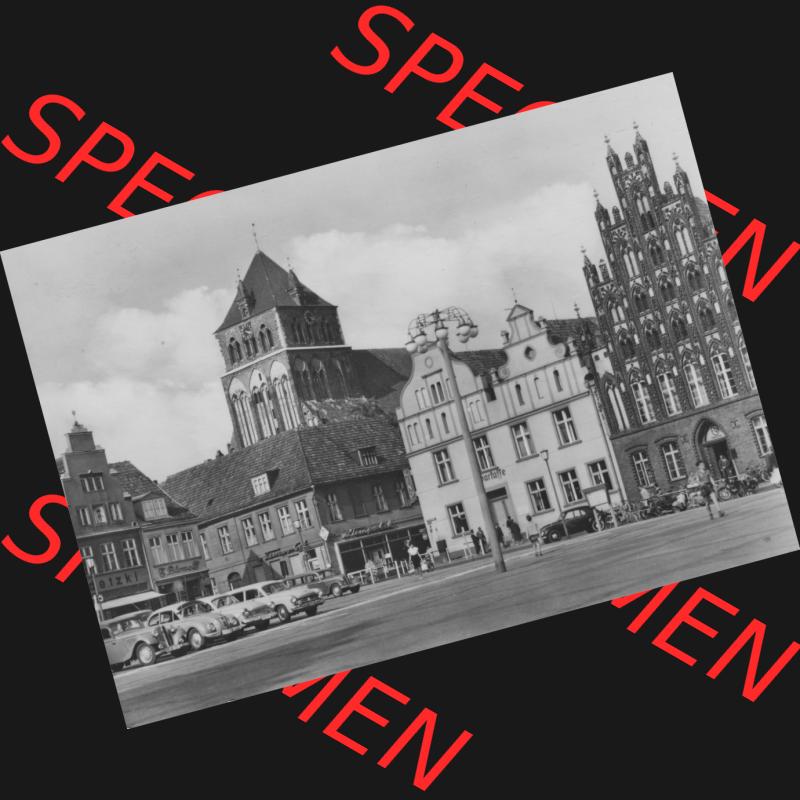 Ansichtskarte mit Ansicht der Stadt Greifswald 1966, Einbildkarte Platz der Freundschaft. Digitales Bildmaterial von Ansichtskarten aus der DDR, der Deutschen Demokratischen Republik,... Sammlung