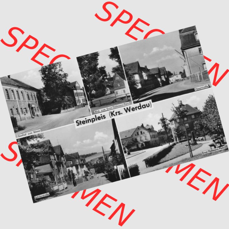 Ansichtskarte Erhard Neubert KG - Karl-Marx-Stadt DDR gemischte Ansichtskarten Sammlung mit 5-Bildkarten der DDR 1960er Jahre, 1963, Steinpleis Kreis Werdau, Gasthof zum Römer,... Sammlung