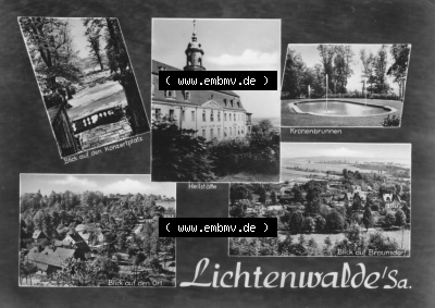 Erhard Neubert KG - Karl-Marx-Stadt, 5-Bildkarten der DDR 1960er Jahre, 1965, Lichtenwalde in Sachsen mit Heilstätte, Kronenbrunnen,... Sammlung