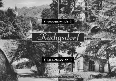 Erhard Neubert KG - Karl-Marx-Stadt, erschienen in den 1970er Jahre, 1975 Rüdigsdorf mit Dorfstraße, an der Waldbrücke, Einfahrt... Sammlung