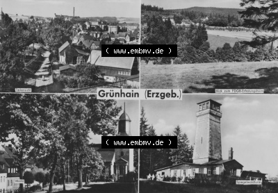 Erhard Neubert KG - Karl-Marx-Stadt, erschienen in den 1970er Jahre, 1970 Grünhain im Erzgebirge mit Teilansicht, Blick zum FDGB-Erholungsheim... Sammlung