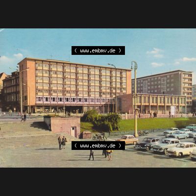 Ansichtskarte Erhard Neubert KG - Karl-Marx-Stadt DDR gemischte Ansichtskarten Sammlung mit Einbildkarten der DDR Bezirke 1960er Jahre, 1968, Lithografie Karl-Marx-Stadt mit Interhotel Moskau.... Sammlung