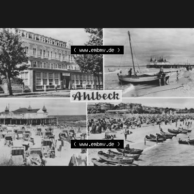 Alte Ansichtskarte der DDR Ahlbeck auf Usedom 1968, Grußkarte Ahlbeck, konsum fotocolor magdeburg. Digitales Bildmaterial von Ansichtskarten aus der DDR, der Deutschen Demokratischen... Sammlung