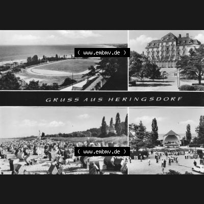 Ansichtskarte mit Ansicht Ostseebad Heringsdorf 1977, Gruß aus Heringsdorf. Alte Ansichtskarte der DDR Bezirk Rostock, Kreis Bad Wolgast, Ostseebad Heringsdorf im online... Sammlung