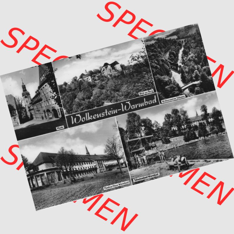 Ansichtskarte Erhard Neubert KG - Karl-Marx-Stadt DDR gemischte Ansichtskarten Sammlung mit 5-Bildkarten der DDR 1960er Jahre, 1969, Wolkenstein Warmbad mit Markt, Blick zur BurgWolkensteiner... Sammlung